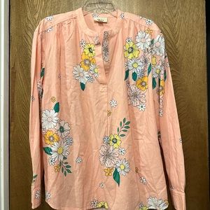 Style & co peach flower blouse